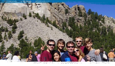 Mt. Rushmore ASSE Exchange Student with Host Family in front of Mt. Rushmore